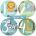 Baby Monthly Stickers | Zoo Animals Baby Milestone Stickers | Jungle Newborn Boy or Girl Stickers | Month Stickers for Baby Boy | Gender Neutral | Unisex Safari Newborn Monthly Milestones (Set of 24)