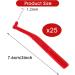 Prasacco 25 Pcs Interdental Brushes - L-Shaped 1.2mm Plastic Non-Slip Handle for Effective Tooth Cleaning & Oral Care (Red) - International Shipping Available - Buy Online on GoSupps.com