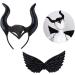 hgnxa Kids Black Devil Wing Ox Horn Headband Halloween Evil Queen osplay Props Hairband - Buy Online on GoSupps.com