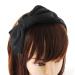axy headband with large double bow made of satin 16 cm x 7.5 cm hairband vintage hairband headband hairband HRS1A (black)
