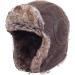 Russian Ushanka Cossack Trooper Hat | Fur Lined Winter Cap Brown | Leather Medium - Buy Online on GoSupps.com