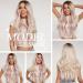 Buy Oefei Pink Highlight Ombre Blonde Long Curly Synthetic Wig - Heat-Resistant Wigs for Women | Perfect for Daily Wear Parties & Cosplay - Buy Online on GoSupps.com