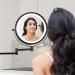 10X LED Wall Mounted Lighted Makeup Mirror with 3 Color Lights & Touch Screen Dimming - Double Sided Magnifying Mirror for Bathroom Vanity (Black) - Buy Online on GoSupps.com