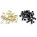 Faleto 100 pieces microrings with silicone use hair extension loops micro color ring beads for hair extension hair compression blond/black/brown (black+blond 200 pieces)