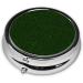 Hunter Green Floral Portable Round Pill Box | Lightweight & Moisture-Proof | Organize Vitamins & Supplements - Buy Online on GoSupps.com