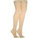 Truform 20-30 mmHg Thigh High Compression Stockings for Men & Women - Open Toe Beige X-Large - Best Support & Comfort - Buy Online on GoSupps.com