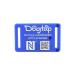 DogTap Light Big digital dog brand for medium to large dogs with NFC chip and QR code for contact details and profile made of silicone waterproof flexible 67 x 40 mm blue