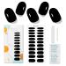 JMEOWIO Nail Foil Black Gel Nail Foils Self-adhesive Nail Sticker Decoration Nail Design Accessories