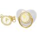 Personalized Bling Baby Pacifier Set | Golden Letter Pacifier & Clip | Custom Silicone Nipple for Infants - Buy Online on GoSupps.com