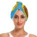 Hello Summer Sunflower Hair Towel 2 Pack Super Absorbent Hair Drying Towel Quick Dry Hair Turbans Head Towel with Button Twisty Wrap for Women Girls