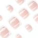 Press On Toenails False Toenails With White Line French Artificial Toenails Full Cover Toe Nails For DIY Nails-Salon False Toenails With White Line Full Cover Toe Nails Press On Toenails For Salon - Buy Online on GoSupps.com
