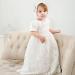 Leideur Baby Long Christening Gown White Baptism Dress 9-12 Months | Special Occasion Dress for Girls - Buy Online on GoSupps.com