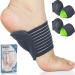 Ailaka 2 Pair Compression Cushioned Arch Support Brace, Plantar Fasciitis Sleeves for Pain Relief & Sore, Flat Feet, Heel Spurs 4 Count (Pack of 1) Black & Green