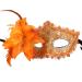 Sexy Masquerade Mask for Women Lace Eye Mask for Halloween Costume Party Orange One Size