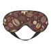Coffee and Flowers Print Sleep Eye Mask Blindfold with Elastic Strap Headband Soft Eye Cover Eyeshade for Night Sleeping Travel
