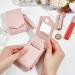 OLYCRAFT Pink Leather Makeup Lipstick Case - Portable Storage with Mirror | Travel Cosmetic Pouch for Women - 2Pcs Mini Bag (4.2x2.5x1.1 Inch - Buy Online on GoSupps.com