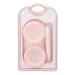 Anggrek pink portable contact lens box set with tweezers complete set for practical storage double box simple transparent appearance environmentally friendly plastic ideal