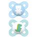 MAM Original Start Newborn Baby Pacifier  Best Pacifier for Breastfed Babies  Sterilizer Case  0-3 Months  Boy  2 Count (Pack of 1) Boy 1