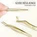 QUEWEL Eyelash Applicator Tool - 2 Stainless Steel Cluster Tweezers for Individual Eyelashes | DIY Curved Eyelash Tweezers | Golden Eyelash Applicator for Perfect Lash Application - Buy Online on GoSupps.com