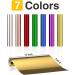 KASYU Transfer Foil Paper Bundle - 12inx9.84ft Heat Transfer Foil Roll - 7 Assorted Colors - for Cricut, Spellbinders, Foil Quill - Craft Gold Silver Blue Green - Buy Online on GoSupps.com
