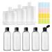 Clear Plastic Empty Squeeze Bottles 5 Pack 3.4oz/100ml Travel Bottles and 3 PCS Refillable Empty Squeeze Pouch TSA Approved Refillable Travel Pouches for Shampoo Conditioner Cosmetics with Lables