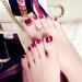 Buy 24 Red Fashion Flower Pattern Strass Artificial Toenails | Nail Art Decorations with Glue - Perfect Fake Nail Tips - Buy Online on GoSupps.com