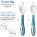 LessMess4Kidz Silicone Baby Fork and Spoon Set (1 Set of Blue) Toddler Utensils BPA Free. Bendable Self Feeding 2 Colors 100% Food Grade Baby Feeding Spoon and Toddler Fork Great for Snacks. - Buy Online on GoSupps.com
