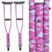 My Crutches - Fashion Designed Youth Junior Crutches for Kids/Teens/Adults w Adjustable Handgrip and Length - Pink CAMO - for Heights 4'5" to 5'2" - Lightweight, Durable Aluminum w Underarm Padding