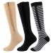 KATUDUDE 3 pairs of knee socks with zip compression stockings with zipper compression stockings for women and gentlemen compression stockings for sports cycling air travel m l/xl