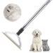47 Adjustable Long Handle Carpet Rake Pet Hair Remover, Reusable Large Metal Lint Remover Brush for Embedded Fur Removal from Low Pile Rugs Stairs, Carpet Brush Scraper Dog Cat Hair Remover Broom