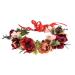 June Bloomy Women Floral Crown Wreath Headband Bridal BOHO Hair Garland (Berry 1) - Buy Online on GoSupps.com