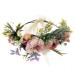UUPP Bridal Flower Headband Artificial Flower Crown Wreath Headpiece with Adjustable Ribbon for Wedding Festivals