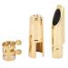 Qyebavge Alto Saxophone Mouthpieces Alto Brass Saxophone Mouthpiece 5C with Cap and Ligatures for Saxophone Professionals and Beginners (Gold)