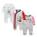 MAMIMAKA Baby Rompers Pajamas Cotton Jumpsuit Boys Girls Sleepsuit Long Sleeve Footed Bodysuits One-Piece Outfits 3-6 Months Three Pieces-11