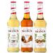 MONIN - Vanilla Caramel and Hazelnut Assortment for Coffee Hot Chocolate Cappuccino Latte - Natural Flavors - 3x70 cl