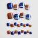Decorative nail patch blue coffee checkered toenail wear and nail patch fake nails nail patch 24 toenail patches. - Buy Online on GoSupps.com