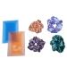 2 Double Sided Lice Removal Combs with 4 Glossy Silk Satin Hair Scrunchies - Effective Lice Comb with Fine Tooth and Stylish Hair Accessories for All Hair Types - Perfect for Daily Use (Blue Orange)