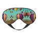 Lavender Hot Air Balloon Print Unisex Sleeping Eye Mask Soft Comfortable Light-Blocking Eye Mask Black