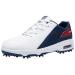 Fenlern Men's Golf Shoes Anti-Slip Lightweight Outdoor Golf Shoe with Spikes for Men Golf Training 48 EU White Dark Blue