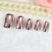 Metallic Pink Short False Nails - Full Cover Salon Fake Nail Art Tips for Women - Buy Online on GoSupps.com