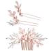 Bridal Hair Comb with Vintage Retro Style: Elegant Leaf Hair Side Comb plus 2 Hair Pins Ideal for Women and Girls on Weddings Parties and Special Occasions