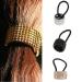 Zhouba Metal Hair Tie for Women - Punk Rivet Circle Ring Ponytail Holder Elastic Hair Cuff & Rope Accessories in Black - Buy Online on GoSupps.com