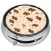 Cartoon Cute Bear Round Pill Box | 3 Compartment Travel Organizer for Vitamins & Medicine - Mini Decorative Pocket Case - Buy Online on GoSupps.com