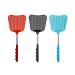 Extendable Fly Swatter 3 Pcs Durable Heavy Duty Plastic Manual Swat Pest Swatter with Extendable Stainless Steel Handle for Office Home School Swat Pest Fly(Black Red Blue)
