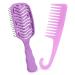 Haur Brush, BRUSHZOO Detangling Brush, Vented hair brushes for Women Men and Kids, Detangler Brush for Curly Wet Dry Hair, Hair Brush Set of Paddle Brush Wide Teeth Comb for Detangling Drying (Purpe)