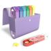 Pill Organizer,LIZIMANDU Weekly Travel Pill Case Box Medication Reminder Daily AM PM, Day Night 7 Compartments,for 4 Times A Day, 7 Days a Week-Includes Leather PU Carrying Case(1-Purple)