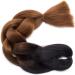Ombre Jumbo Braiding Hair Extensions 24 Inch 1pc Jumbo Braid Two Tone Synthetic Hair Extension Black to Coffee - Buy Online on GoSupps.com