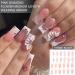 PLCPDM False s Flower Full Cover Tips French White Tip Stick On Rhinestones Press On for Women 1 set 1 box - Buy Online on GoSupps.com