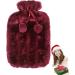 Hot Water Bottle Cover | 2L Hot Water Bag Cover | Hot Water Bottle Cloth | Soft Faux Plush Warm Water Bottle Cover with Soft Furry Ball for Hot Cold 6-8 Hours Hot Pink - Buy Online on GoSupps.com
