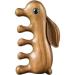 1-part massage comb made of wood in rabbit shape light scalp massage comb made of wood wide denture comb made of natural wood sandal wooden head skin massage curb wooden head massage device for hair growth style 1